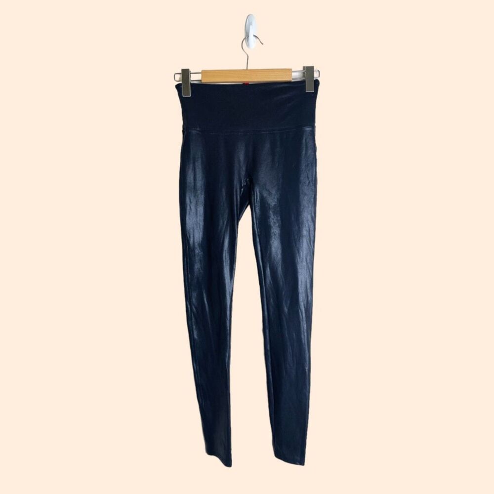 SPANX Black Faux Leather Leggings - Picture 1 of 6